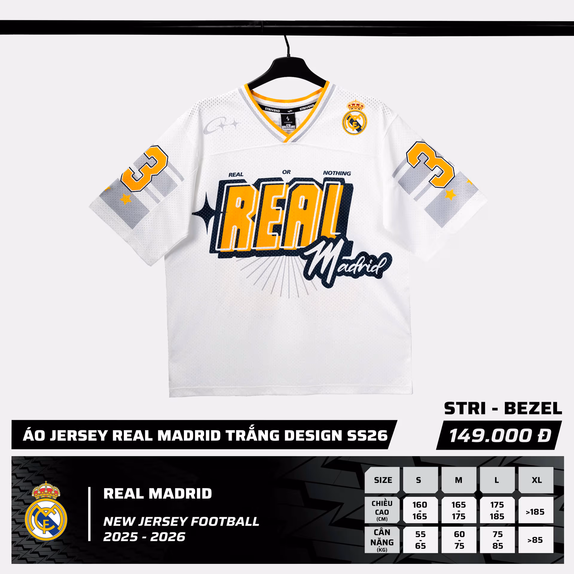 Strivend - Áo Jersey Real Madrid Trắng Design SS26