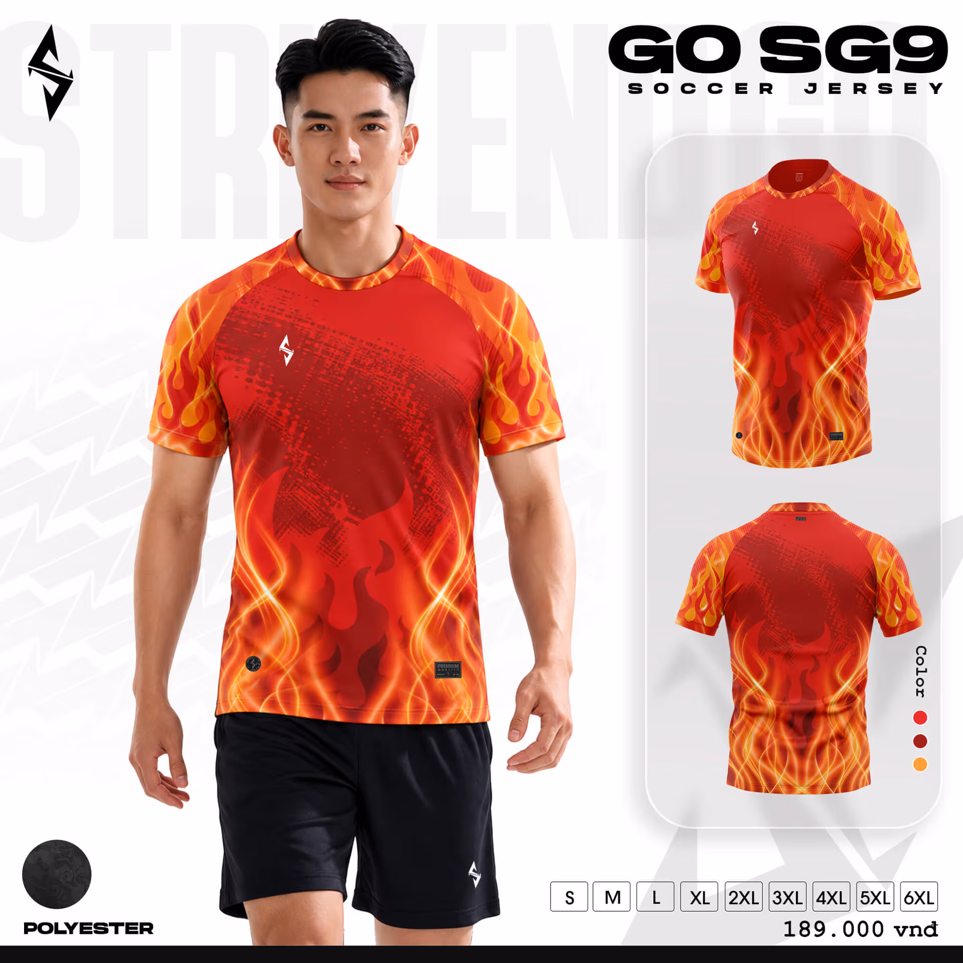Bộ quần áo bóng đá Strivend Go SG09 Đỏ