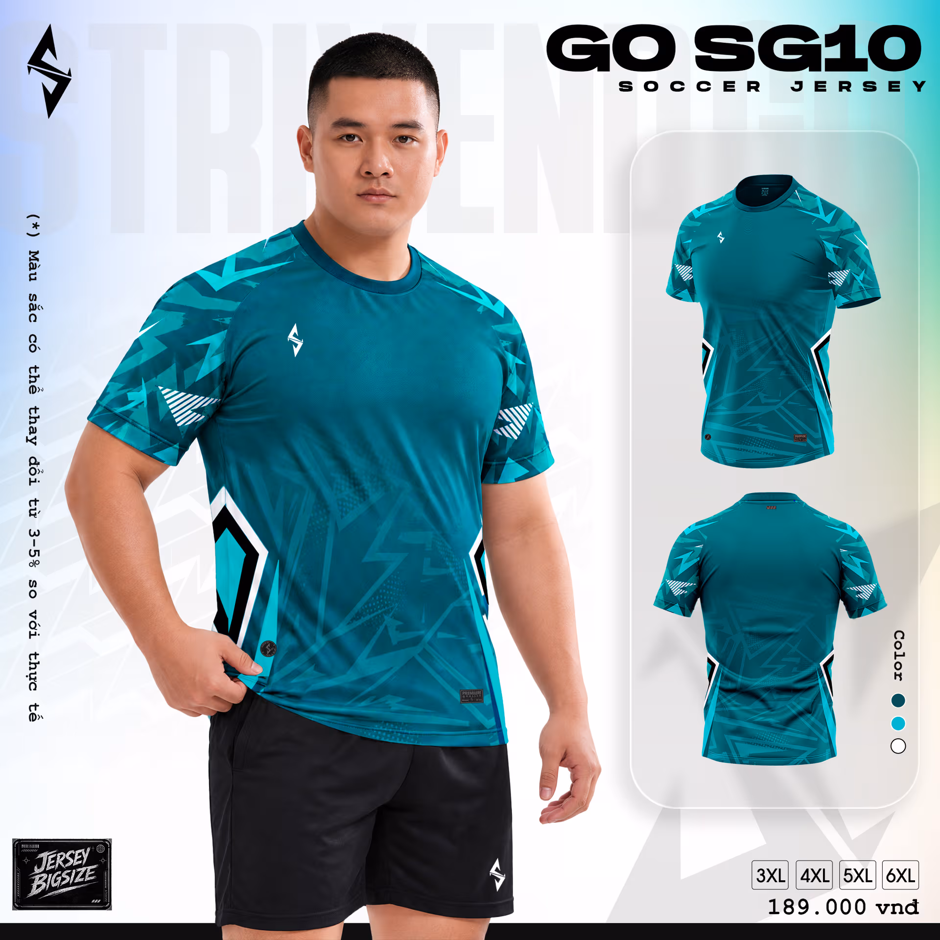 Bộ quần áo bóng đá Strivend Go Big Size SG10 Lông Công