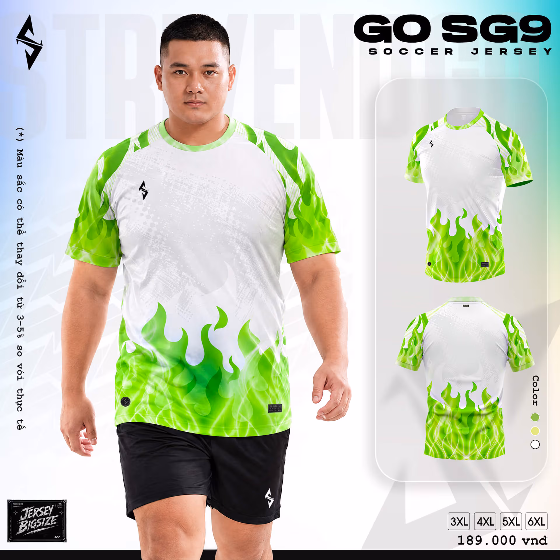 Bộ quần áo bóng đá Strivend Go SG09 Trắng Lá