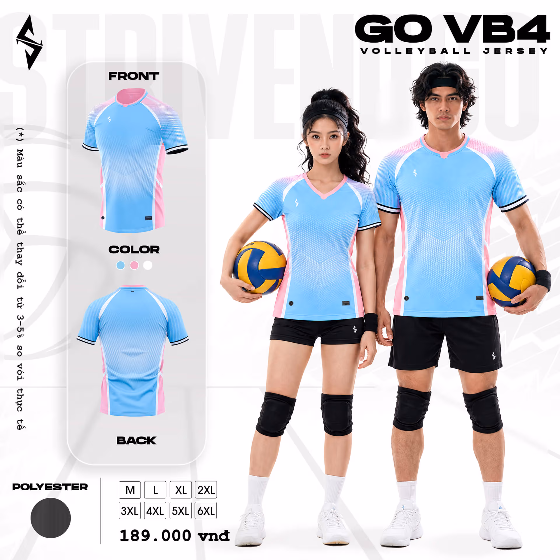 Quần áo bóng chuyền Nữ Strivend GO VB04 Biển Hồng