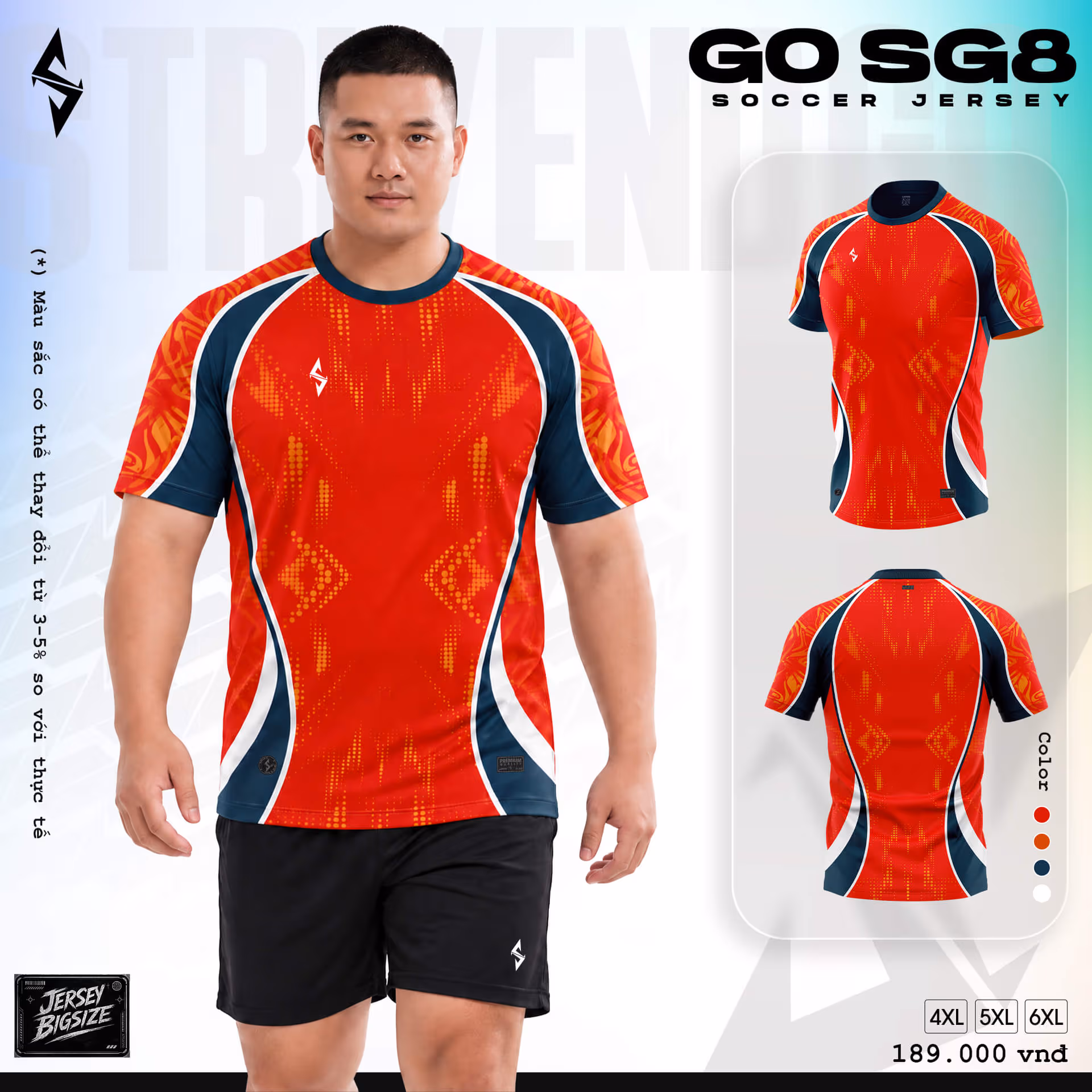 Bộ quần áo bóng đá Strivend Go Big Size SG08 Đỏ