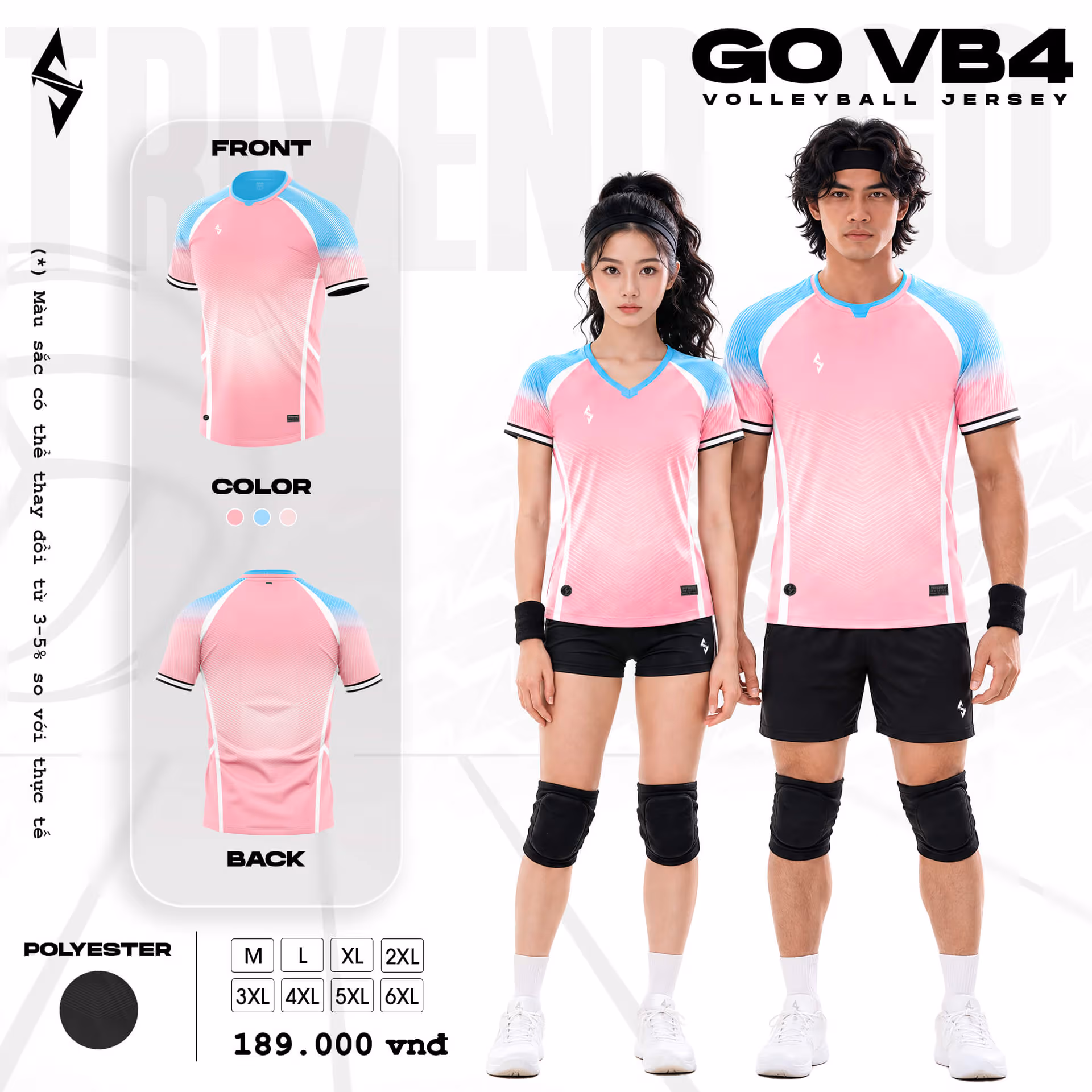 Quần áo bóng chuyền Nữ Strivend GO VB04 Hồng