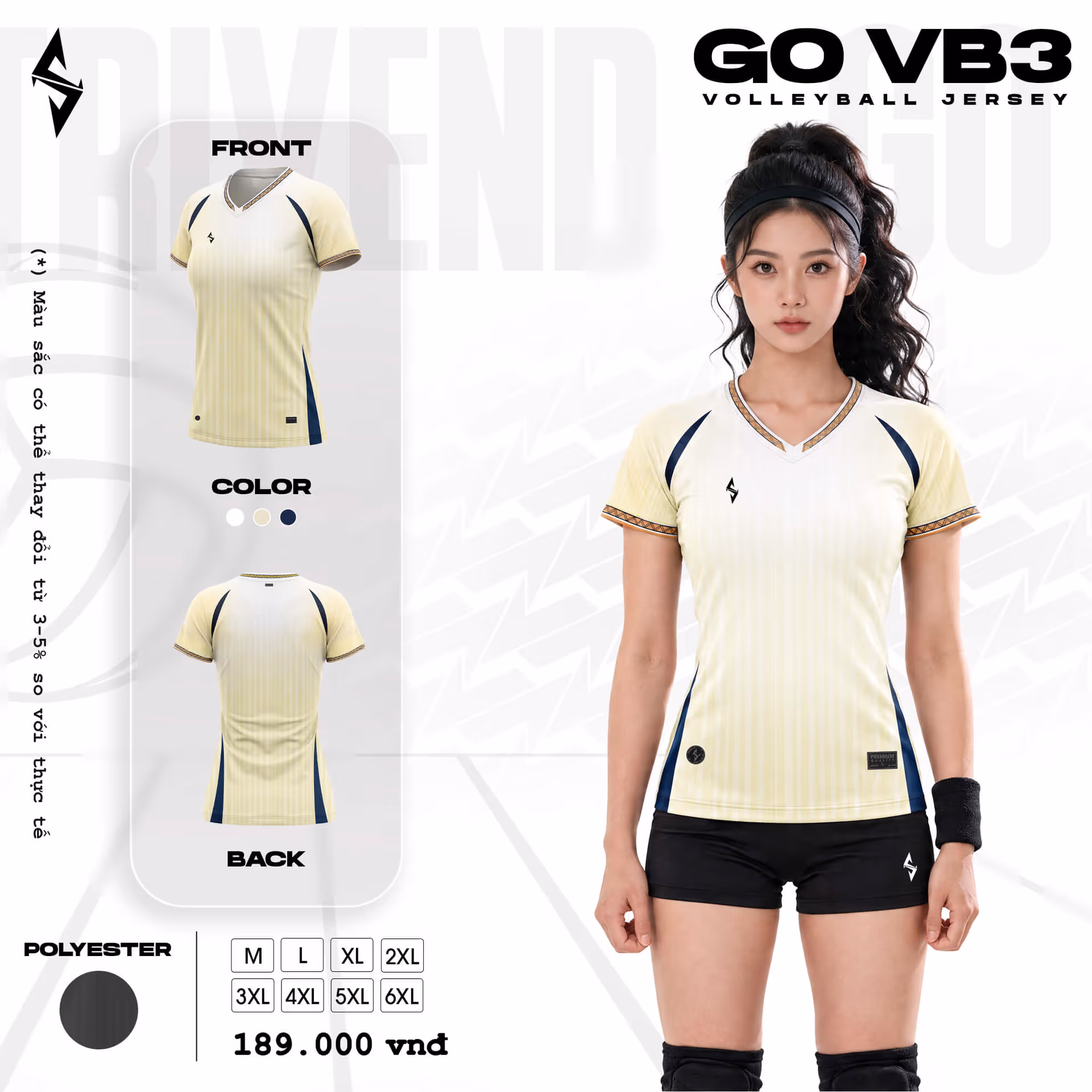 Quần áo bóng chuyền Nữ Strivend GO VB03 Trắng