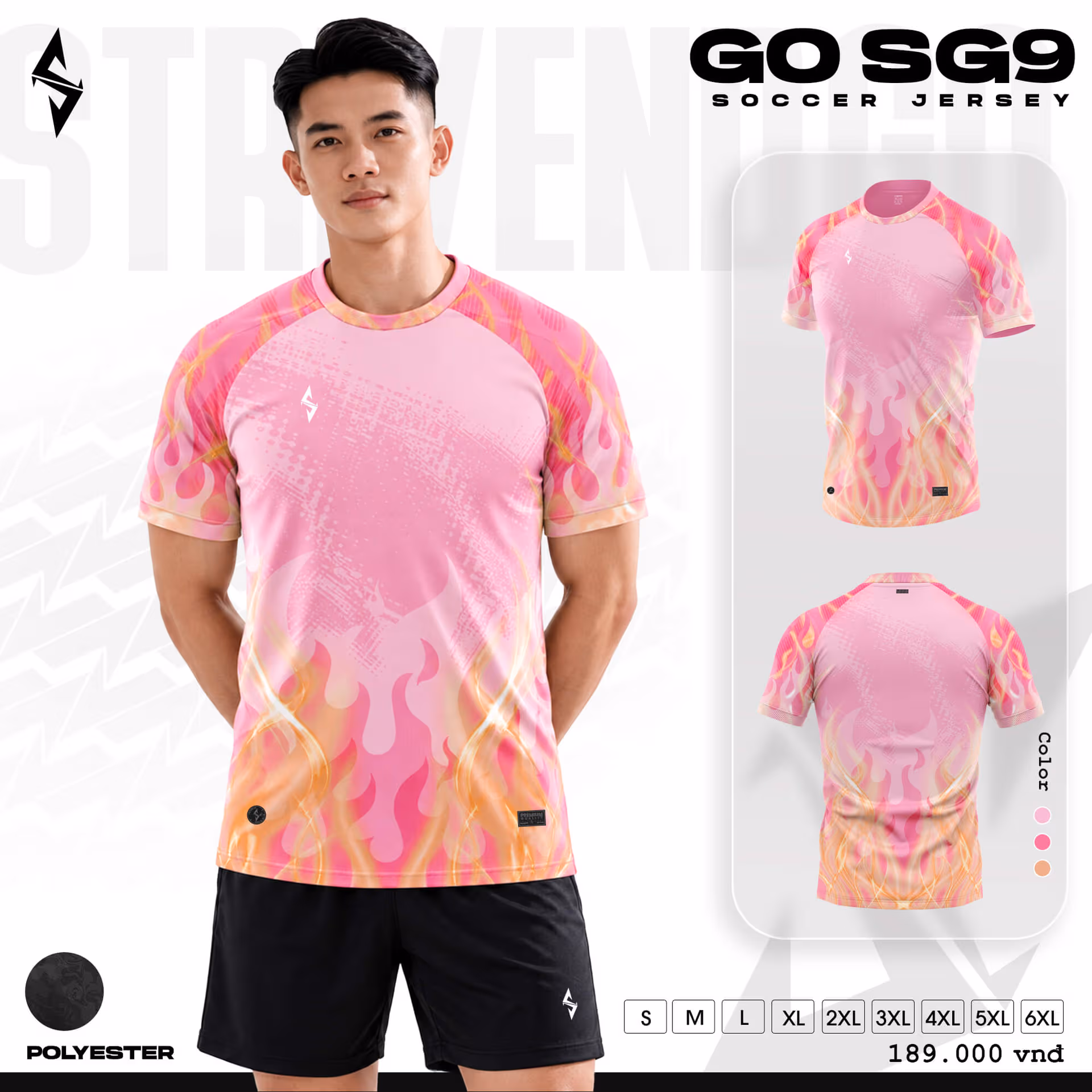 Bộ quần áo bóng đá Strivend Go SG09 Hồng