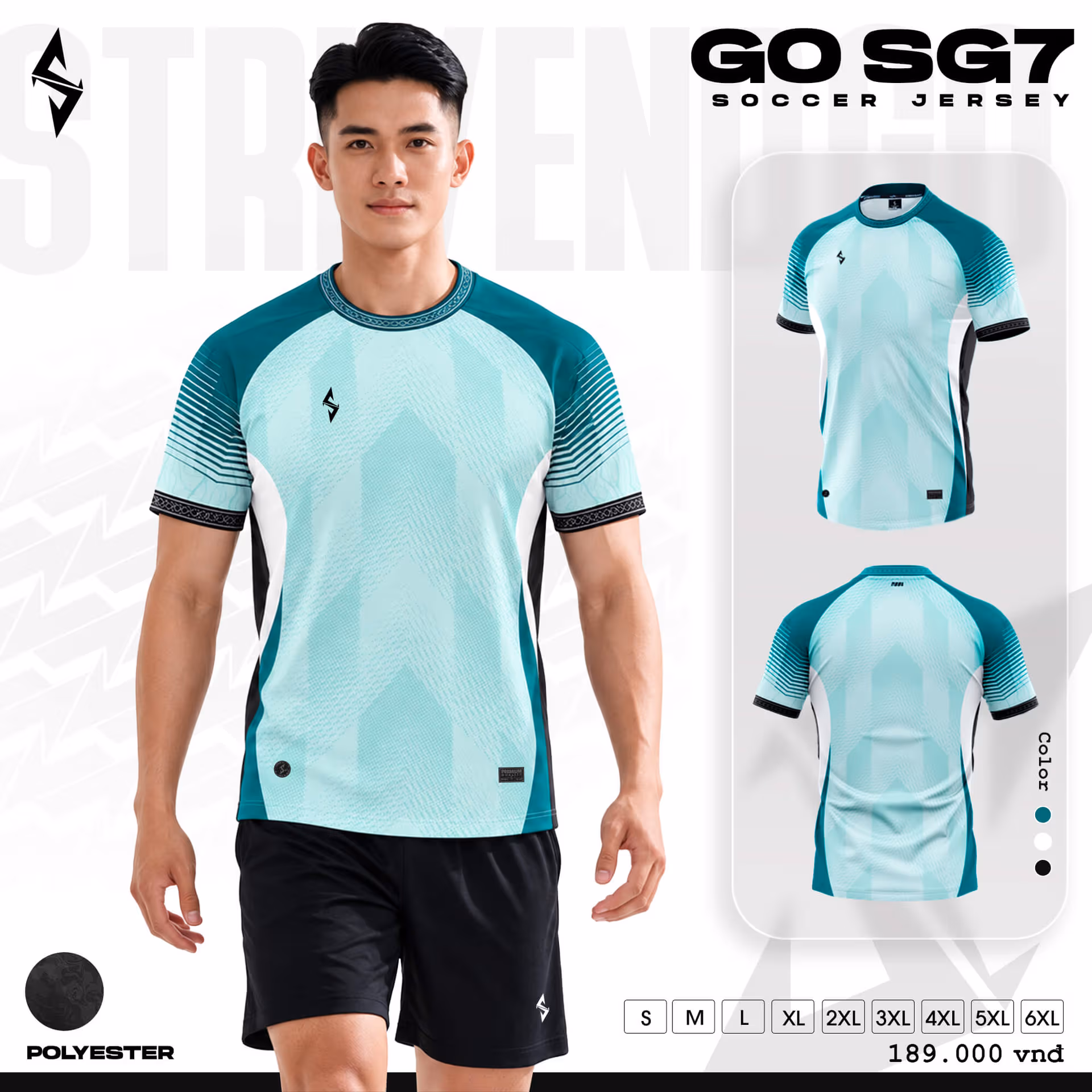 Bộ quần áo bóng đá Strivend Go SG07 Xanh Ngọc