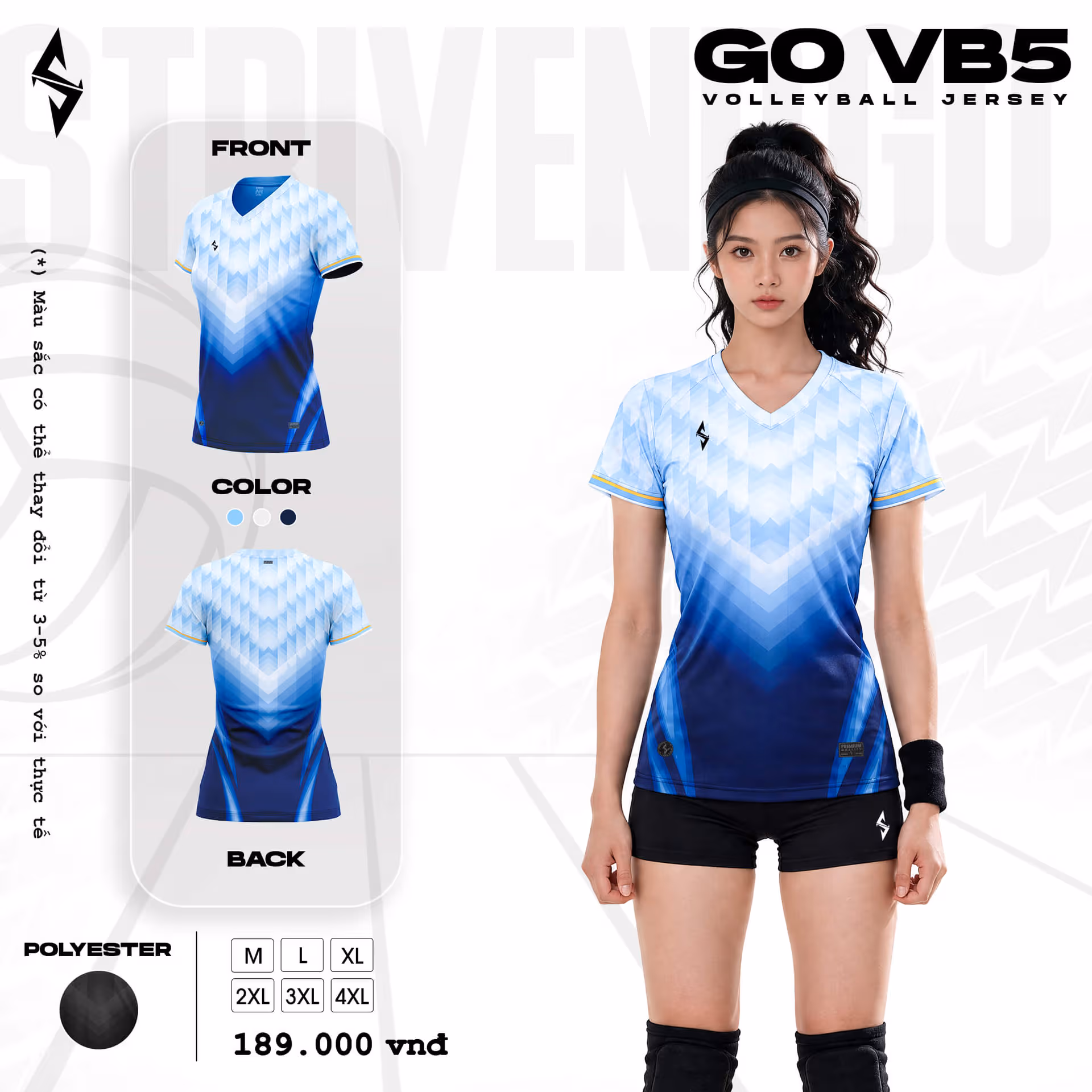 Quần áo bóng chuyền Nữ Strivend GO VB05 Biển Navy
