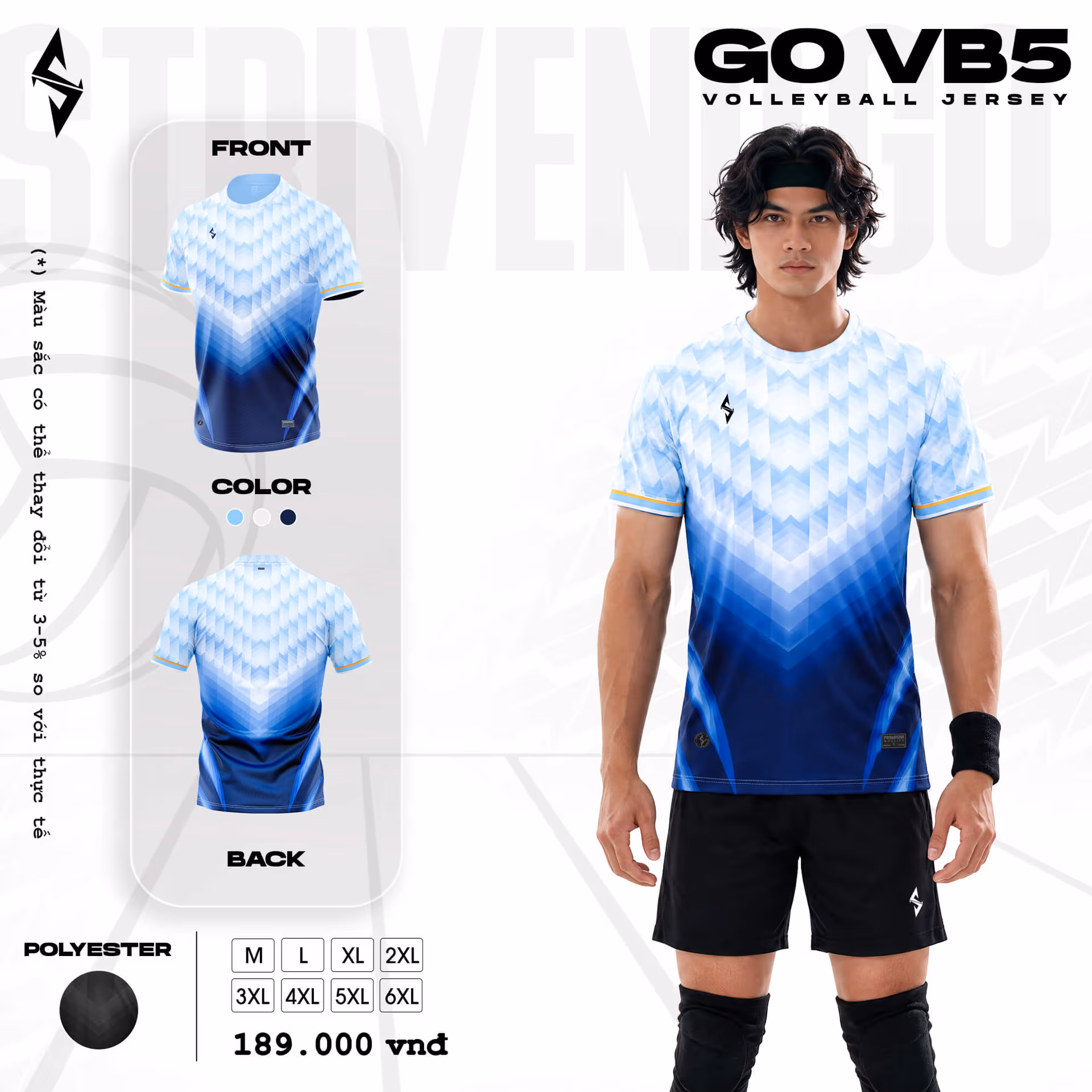 Quần áo bóng chuyền Nam Strivend GO VB05 Biển Navy
