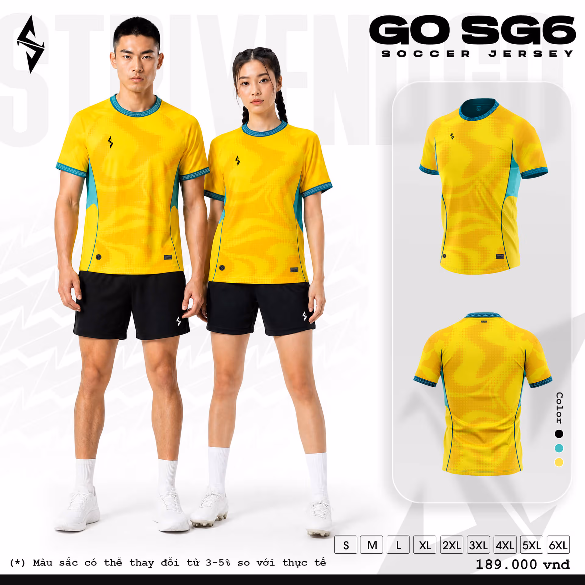 Bộ quần áo bóng đá Strivend Go SG06 Vàng