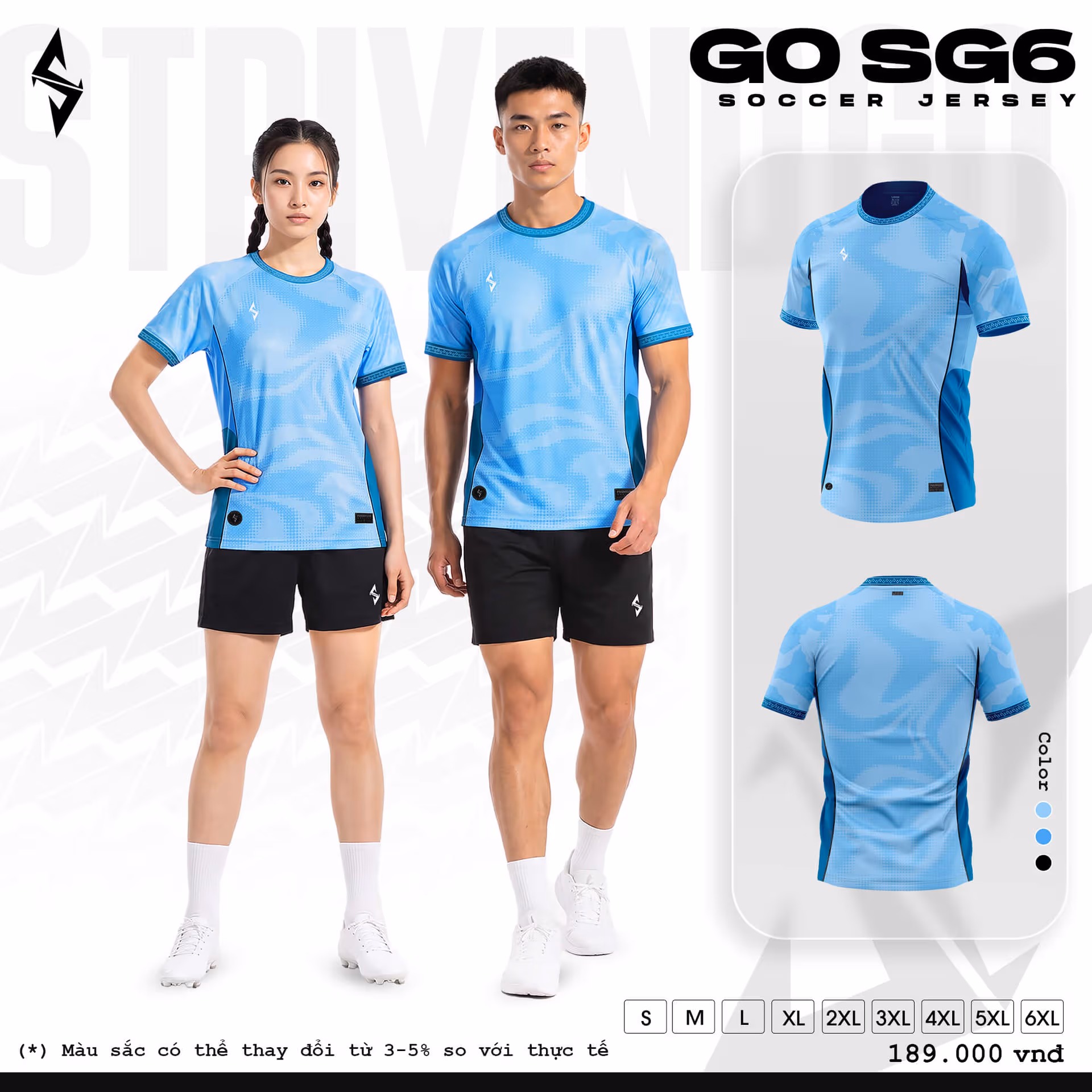 Bộ quần áo bóng đá Strivend Go SG06 Xanh Biển