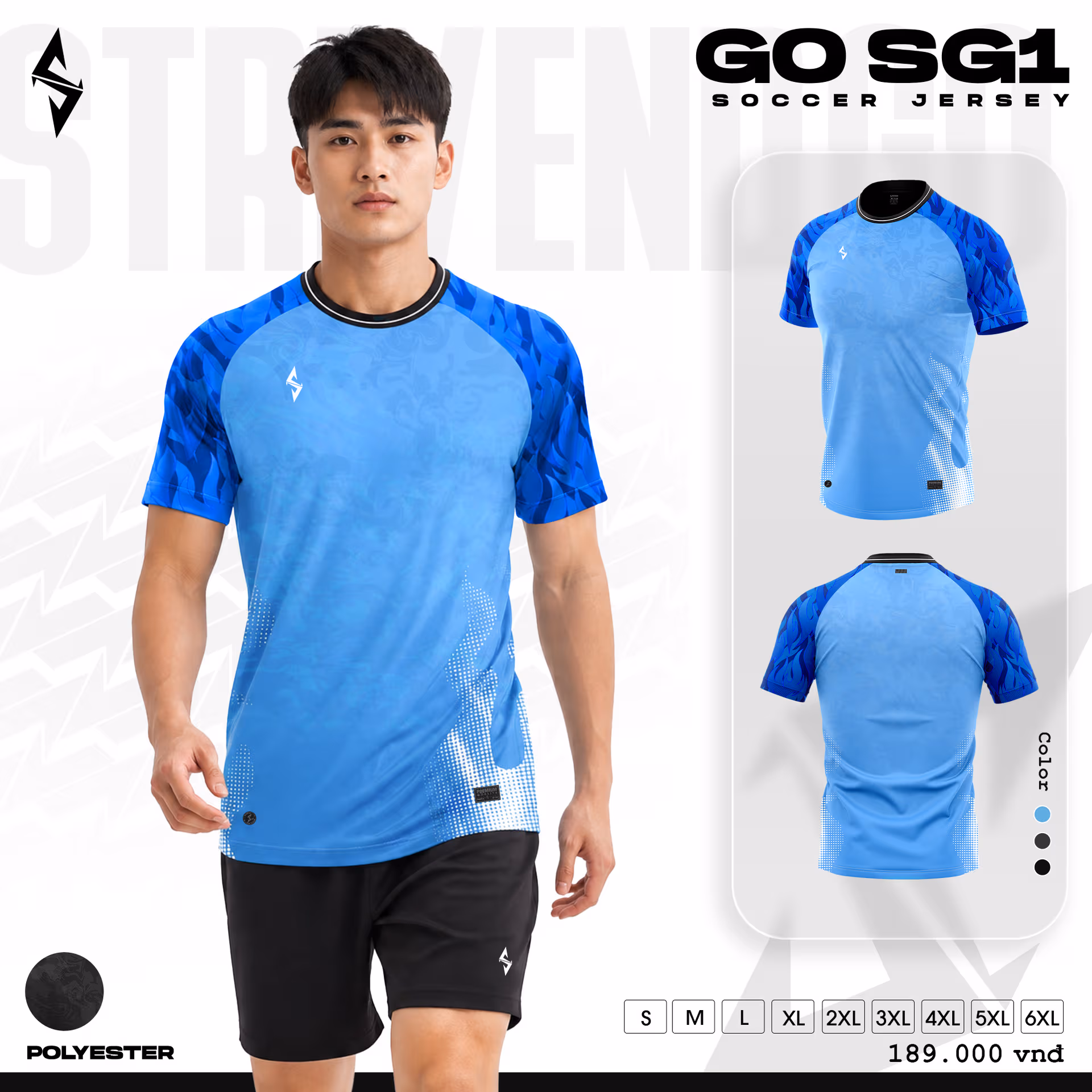 Quấn áo bóng đá Strivend Go SG01 Xanh Ya