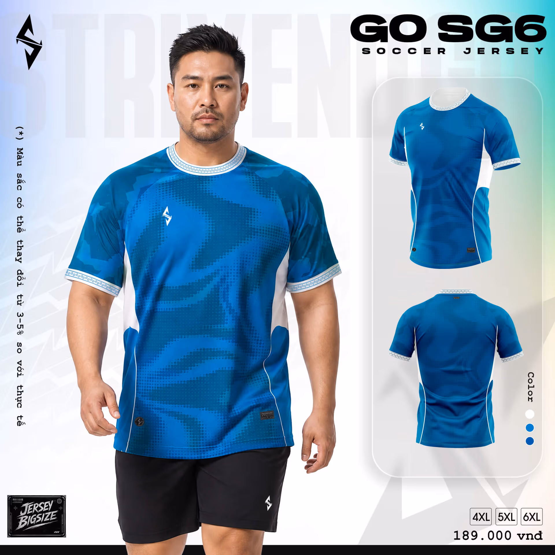 Bộ quần áo bóng đá Strivend Go Big Size SG06 Lông Công