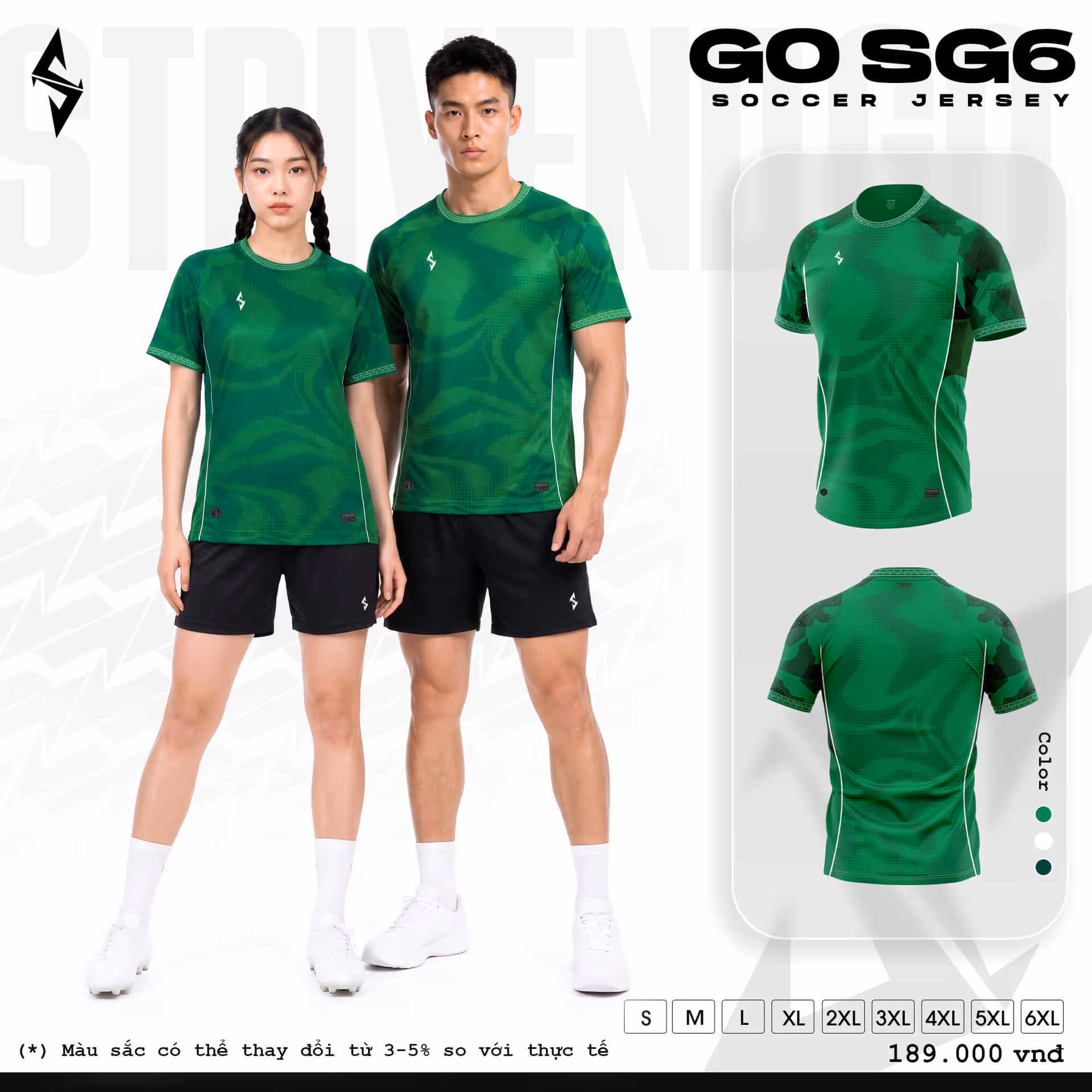 Bộ quần áo bóng đá Strivend Go SG06 Xanh Lá