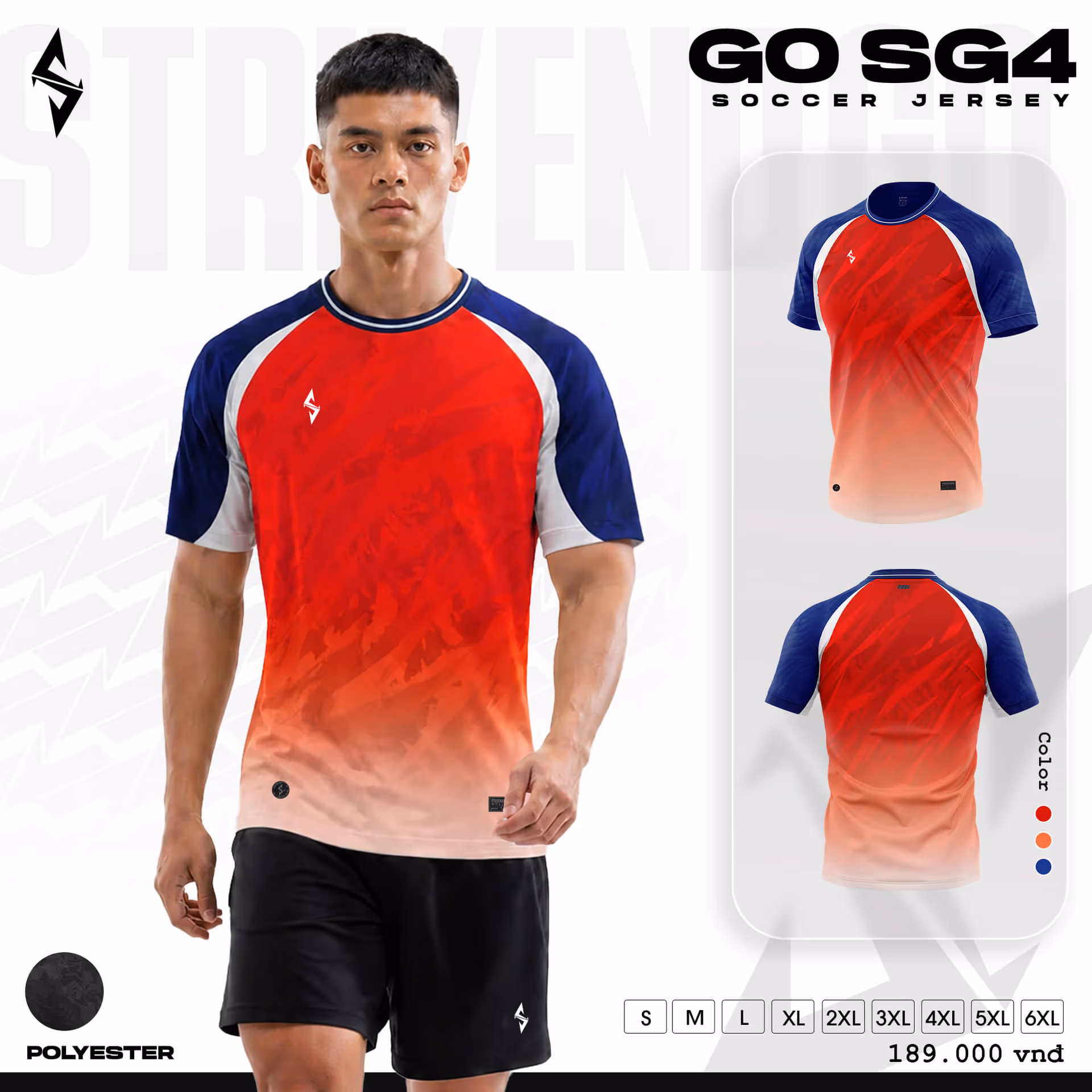 Bộ quần áo bóng đá Strivend Go SG04 Đỏ