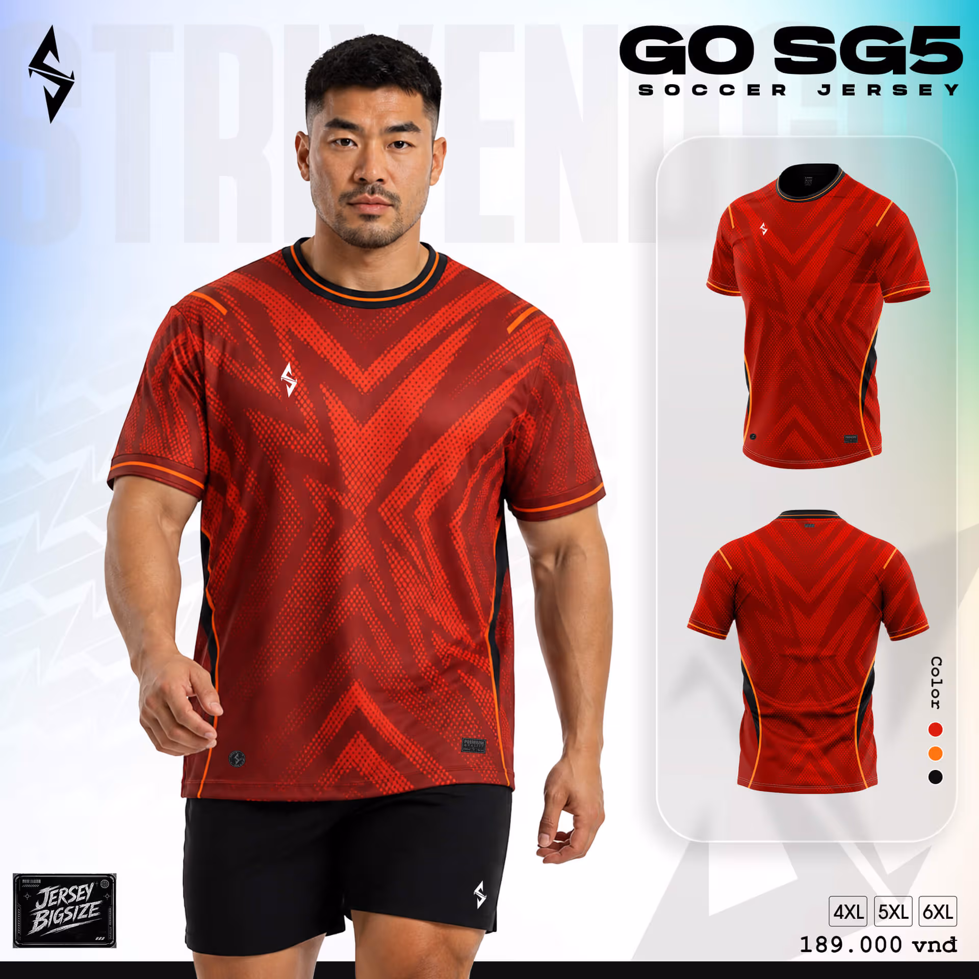 Bộ quần áo bóng đá Strivend Go Big Size SG05 Đỏ