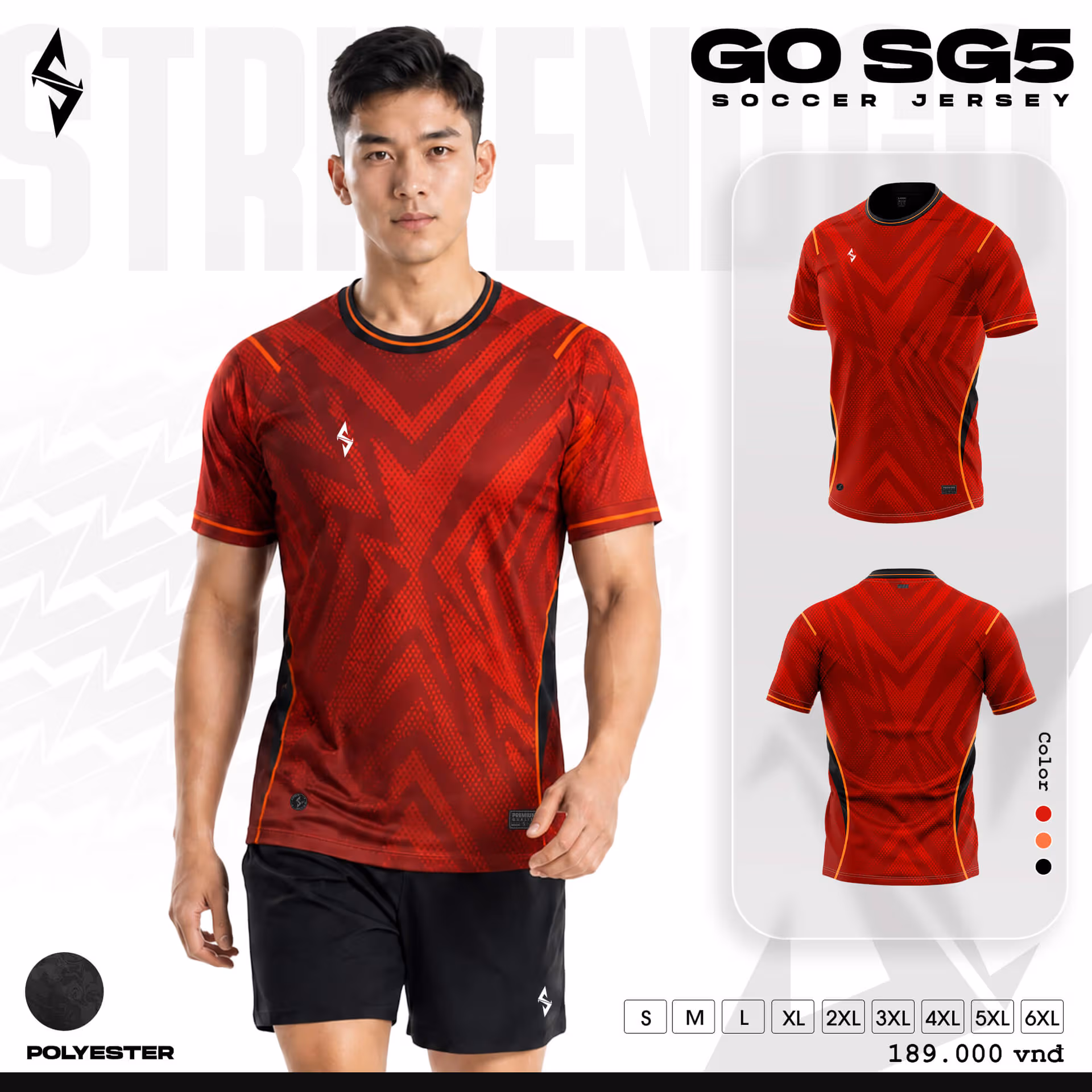 Bộ quần áo bóng đá Strivend Go SG05 Đỏ