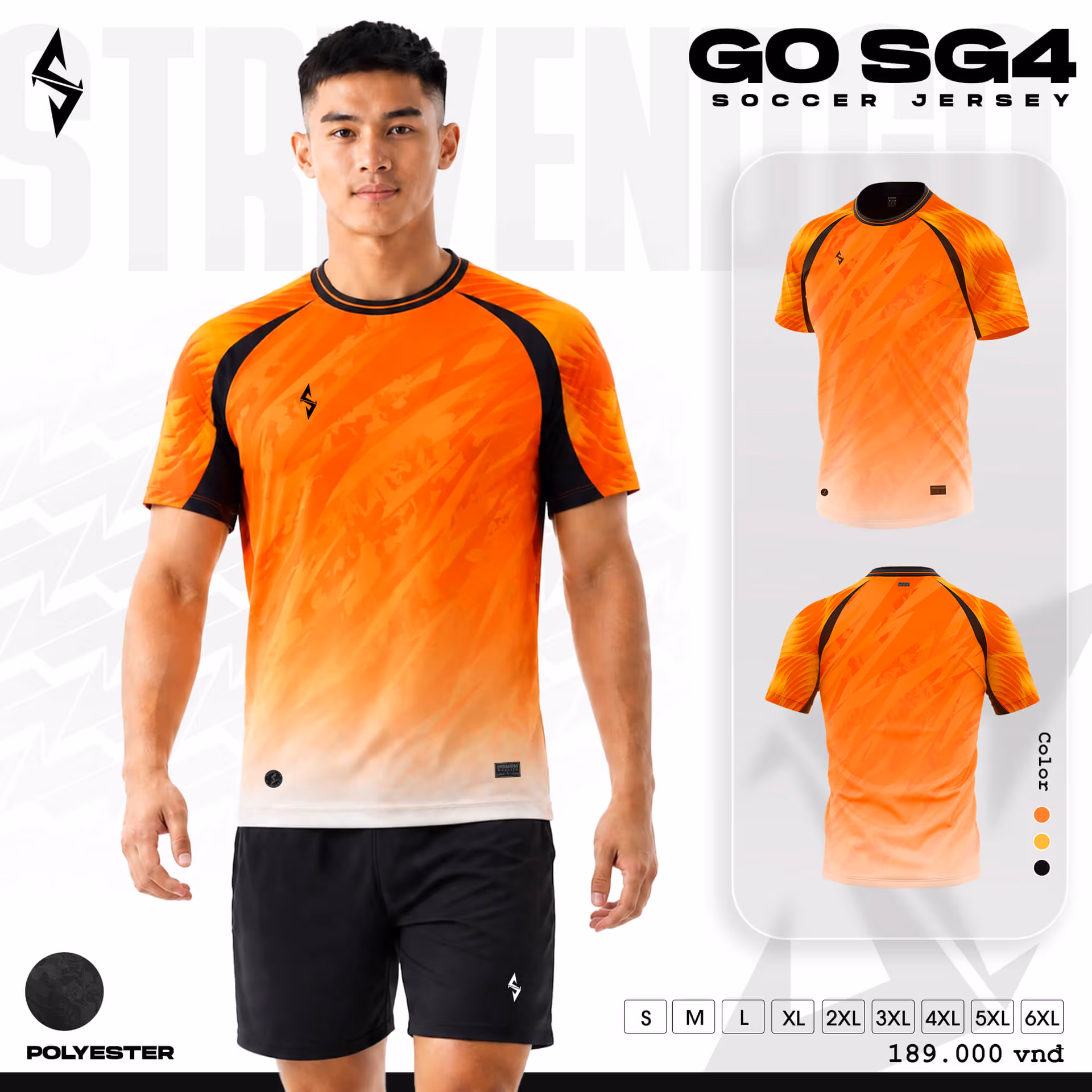 Bộ quần áo bóng đá Strivend Go SG04 Cam
