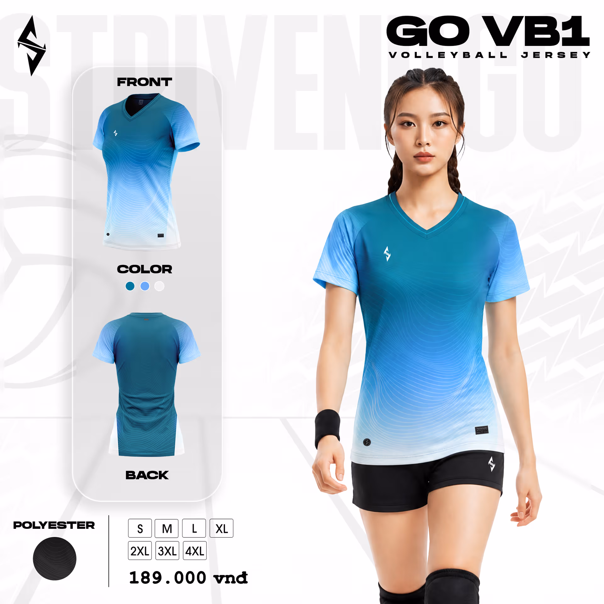 Quần áo bóng chuyền Nữ Strivend GO VB01 Lông Công
