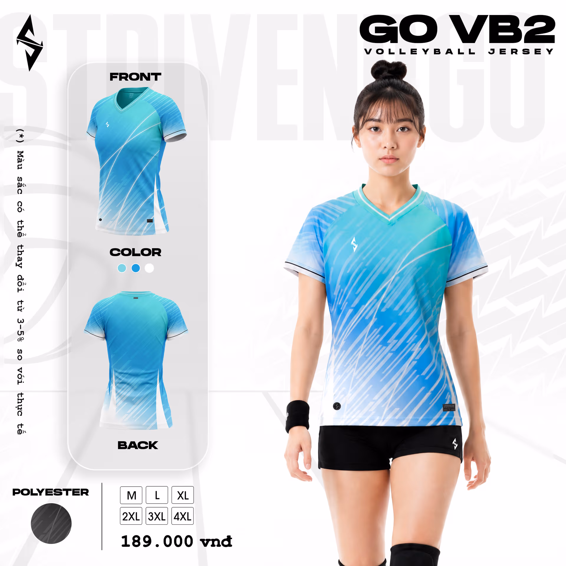 Quần áo bóng chuyền Nữ Strivend GO VB02 Xanh Mint