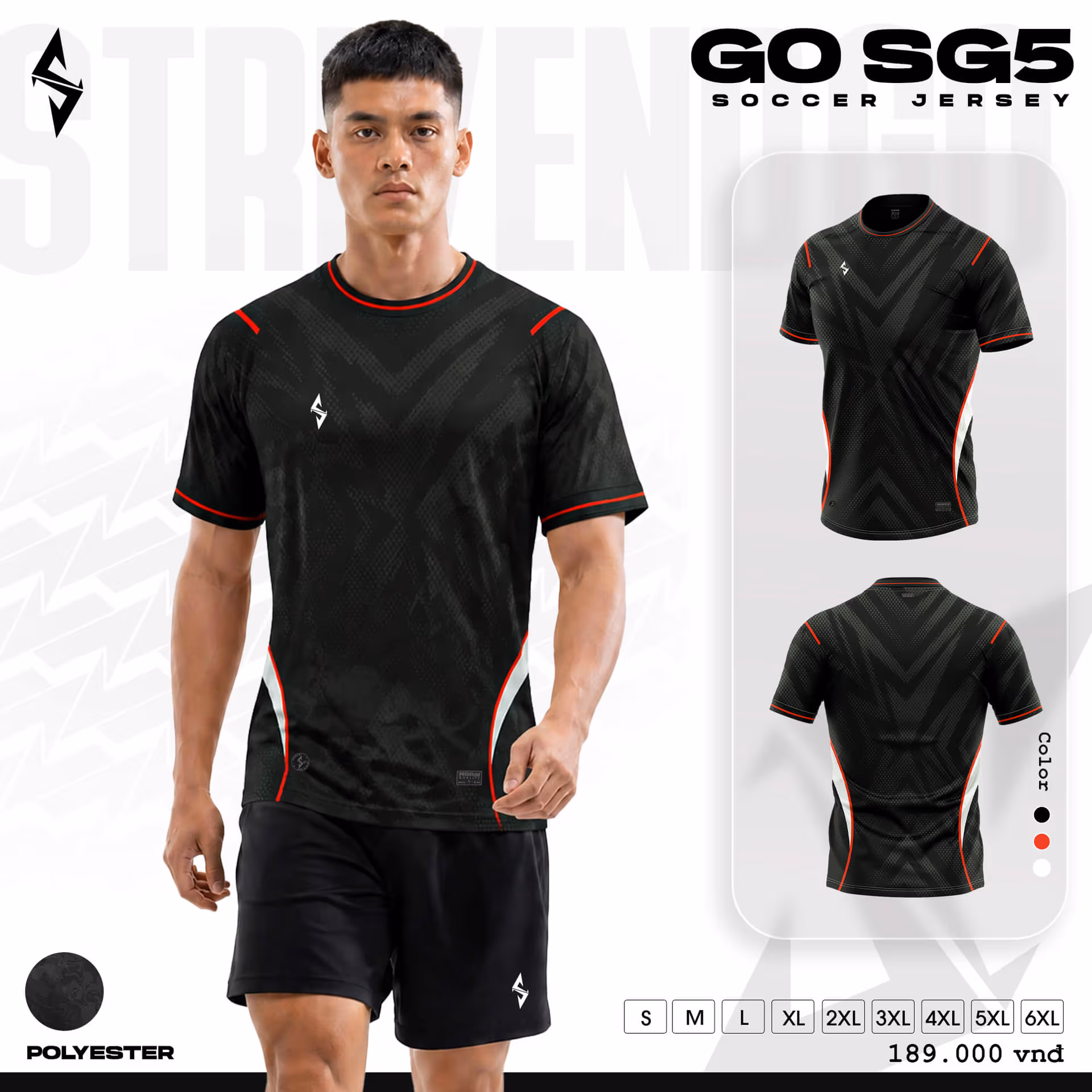 Bộ quần áo bóng đá Strivend Go SG05 Đen