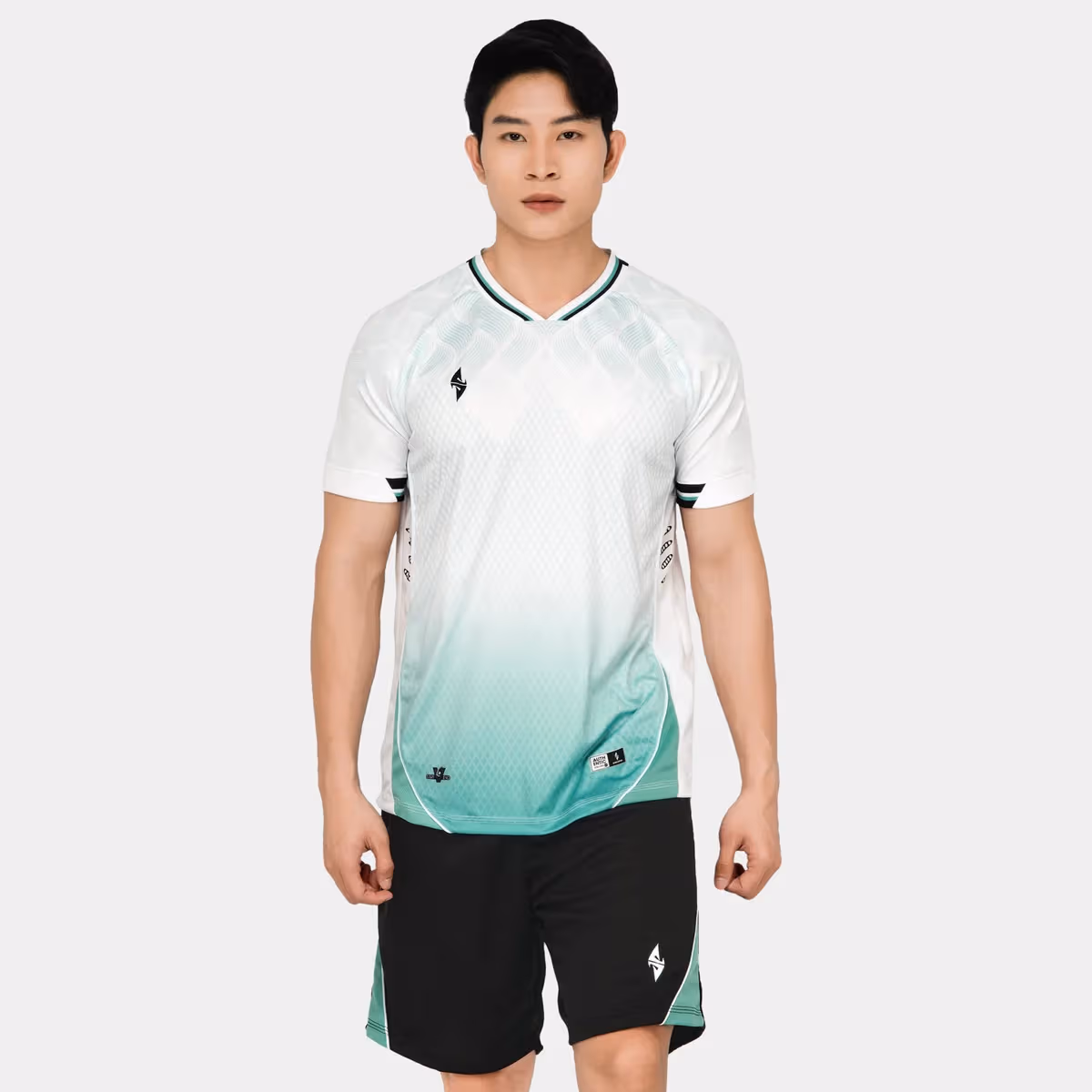 Bộ Quần Áo Bóng Đá Strivend V6 Trắng Xanh