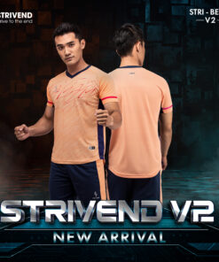 Quần áo bóng đá không logo Strivend V2 Cam đào