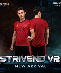 Quần áo bóng đá không logo Strivend V2 Đỏ