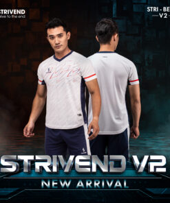 Quần áo bóng đá không logo Strivend V2 Trắng