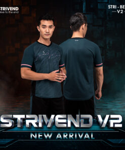 Quần áo bóng đá không logo Strivend V2 Xanh Đen