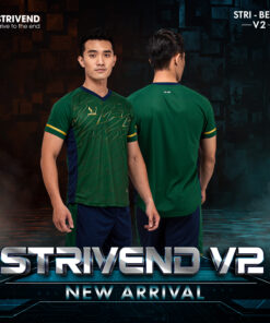 Quần áo bóng đá không logo Strivend V2 Xanh rêu