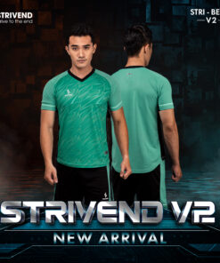 Quần áo bóng đá không logo Strivend V2 Xanh Ngọc