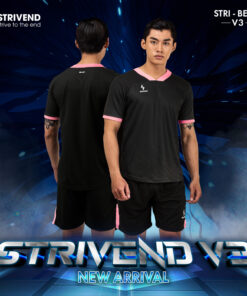 Bộ quần áo bóng đá không logo Strivend V3 Đen