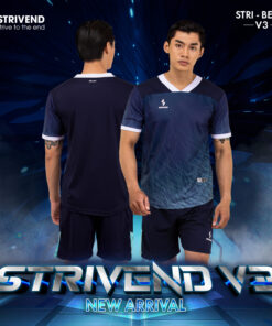 Bộ quần áo bóng đá không logo Strivend V3 Xanh Đen