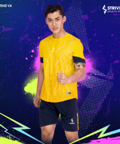 Bộ Quần Áo Bóng Đá Không Logo Strivend V4 Vàng