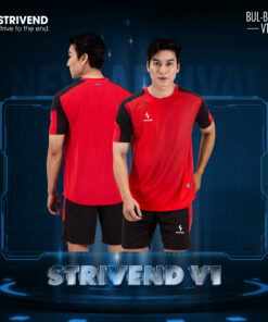Quần áo bóng đá không logo Strivend V1 Đỏ