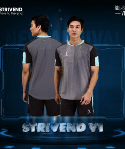 Quần áo bóng đá không logo Strivend V1 Xám
