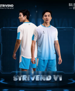 Quần áo bóng đá không logo Strivend V1 Xanh Ya