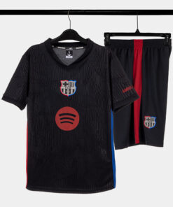 Bộ Quần Áo Bóng Đá Strivend Barca Đen 24/25