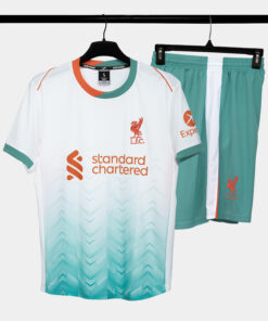 Bộ Quần Áo Bóng Đá Strivend Liverpool Trắng Xanh 24/25