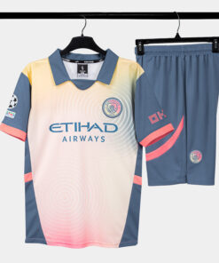 Bộ Quần Áo Bóng Đá Strivend Manchester City Xám Vàng 24/25