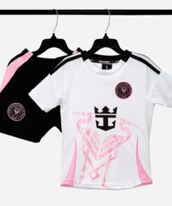 Bộ Quần Áo Bóng Đá Strivend Trẻ Em Miami Design Trắng Hồng Design SS25