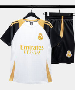 Bộ Quần Áo Bóng Đá Strivend Real Trắng Đồng Design SS26