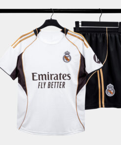 Bộ Quần Áo Bóng Đá Strivend Real Trắng Nâu Design SS26