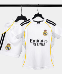 Bộ Quần Áo Bóng Đá Strivend Trẻ Em Real Madrid Trắng Home Design SS26